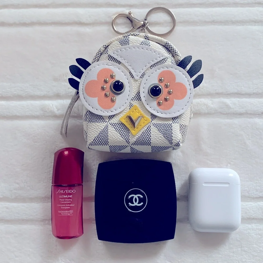 White Owl Mini Backpack Bag Charm / Keychain / Lipstick Holder